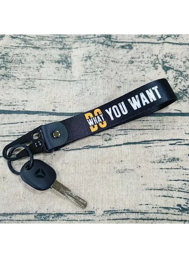 Black JDM Car Keychain Double Sided Heat Transfer Slogan Aluminum Alloy Gift - Image 3